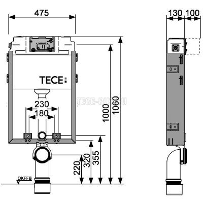 Застенный модуль TECEbox для установки подвесного унитаза